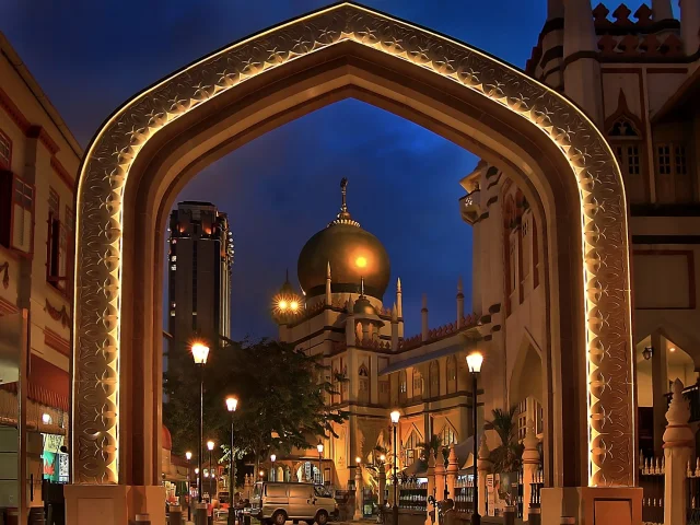 La mosquée du Sultan la nuit
