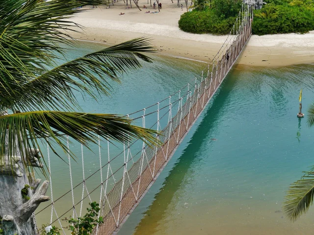 Le pont suspendu de Palawan vu d'en haut