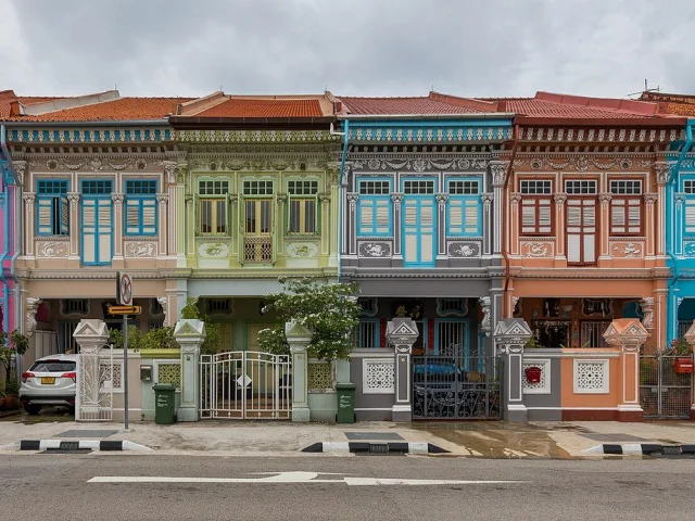 Shophouses colorées de Koon Seng Road