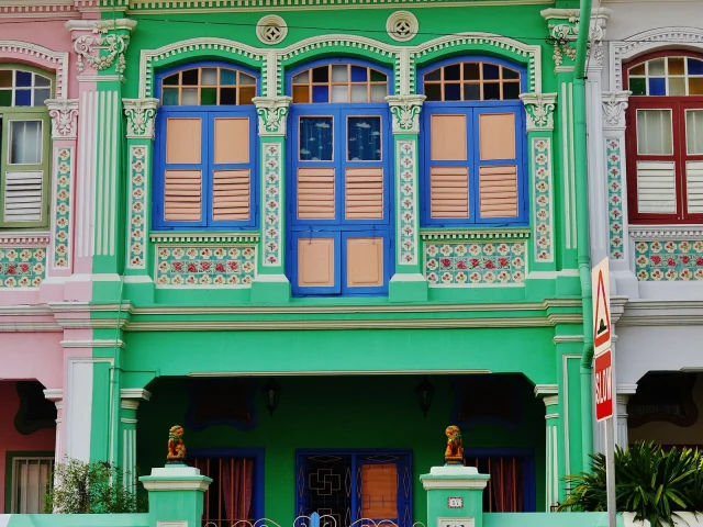 Façade verte de Koon Seng Road