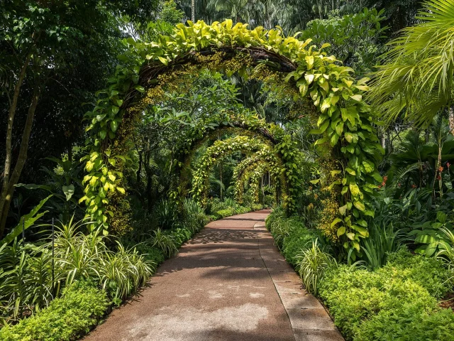 Allée des arches au National Orchid Garden