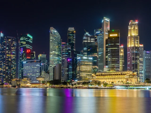 Le quartier d'affaires la nuit