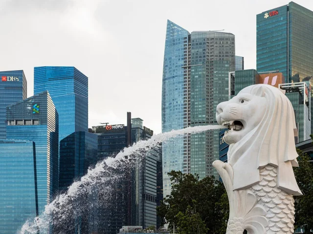 Le Merlion en plein jour