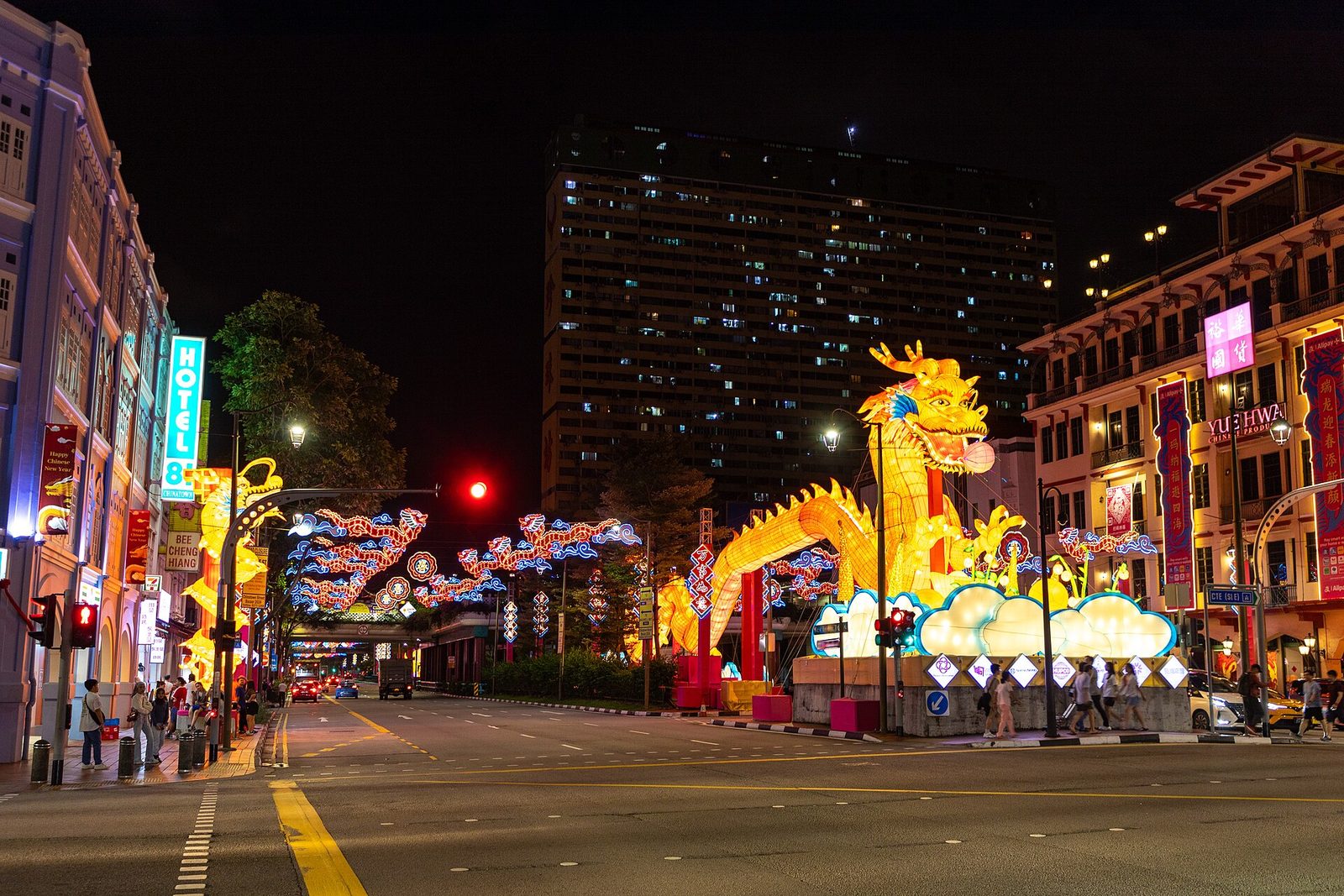 Dragon lumineux à Chinatown