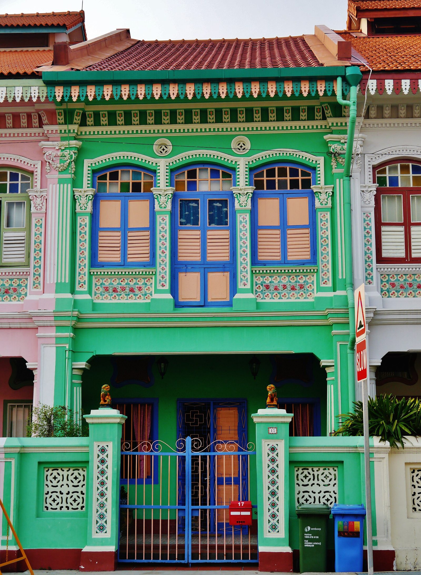 Façade verte de Koon Seng Road