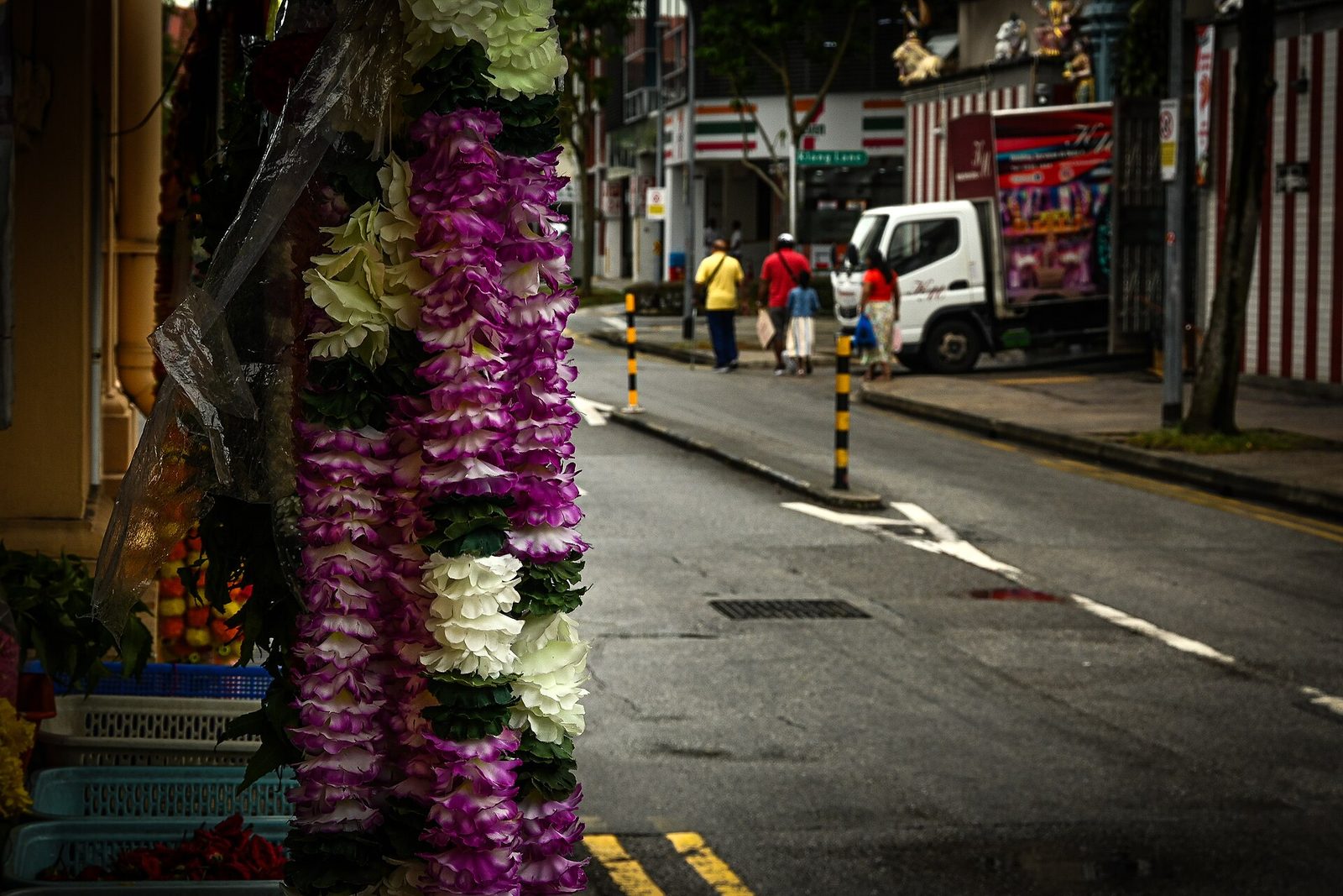 Guirlandes au bord de la rue